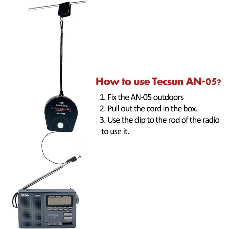 Внешняя антенна Tecsun AN05/AN03 подходит для всех радиоприемников TECSUN PL 660 380 310ET 330