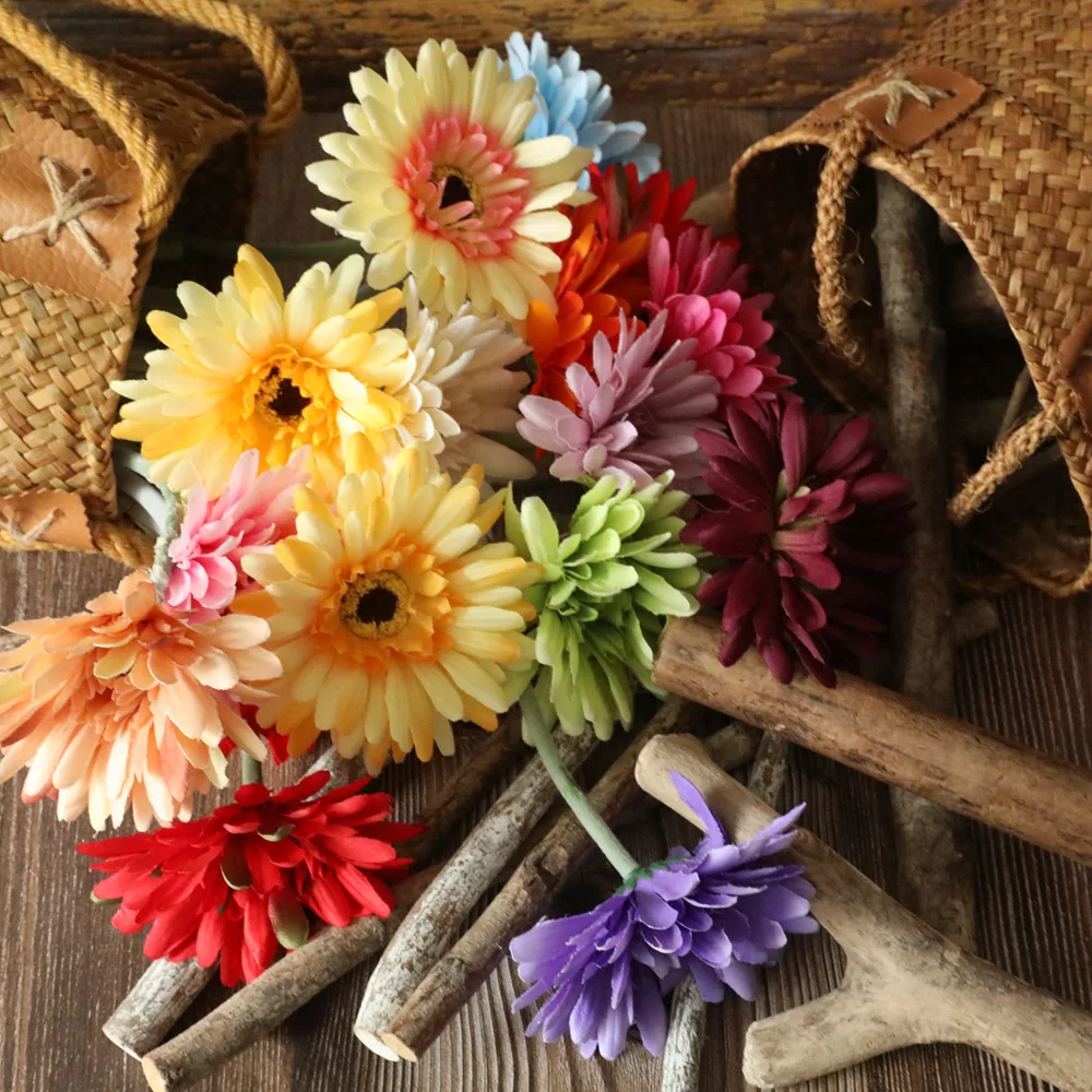 

5pcs Sunflower Simulation Flower Multi-color Solid Color Home Decoration Ornaments Simulation Holiday Scene Plant