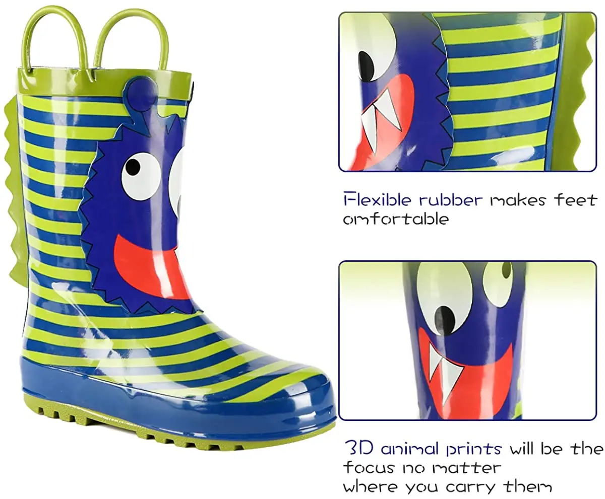 Детские резиновые ботинки SHOFORT для малышей дождя с простыми ручками детские