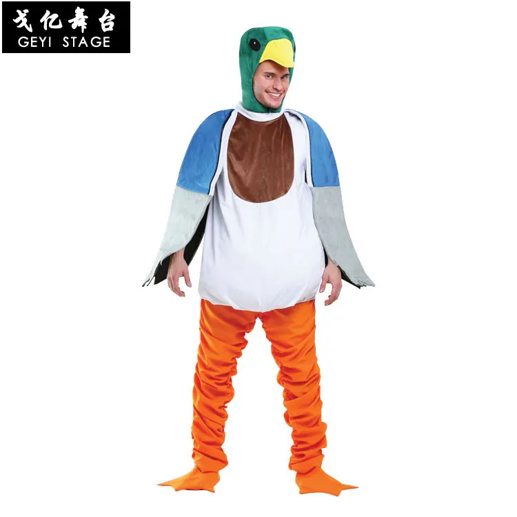 

Костюм в стиле Хэллоуин «кряквая утка», костюм для взрослых мужчин, новый костюм для выступления на сцене с попугаями