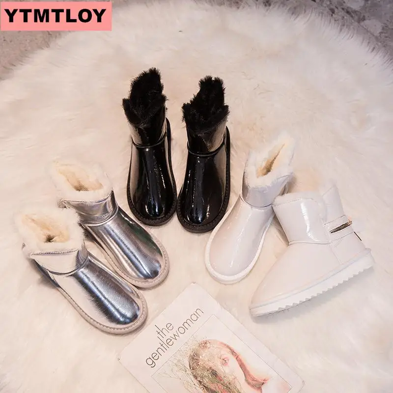 Женские зимние ботинки сверкающие женские новые теплые короткие плюшевые мягкие