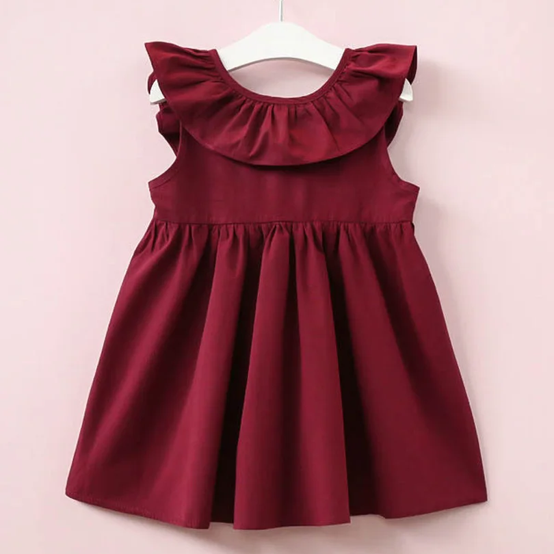 Cute Baby Girls Summer Sundress Bowknot Short Mini Vest Dress Toddler Kids Cotton Casual Dresses Sleeveless Outfit Red Pink | Детская