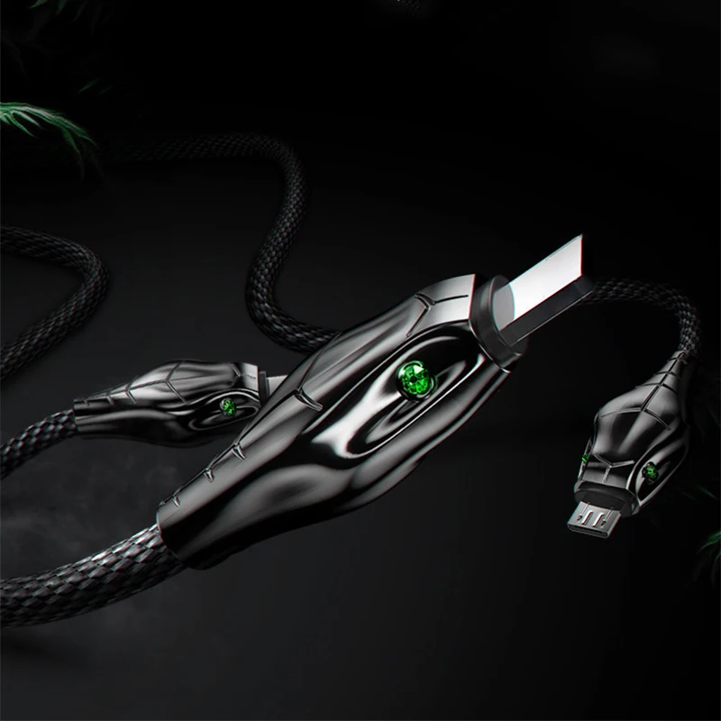 Кабель Micro USB со змеиной головой 3A кабель для быстрой зарядки и передачи данных