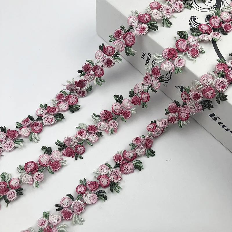 Кружевная лента из полиэстера с вышитыми цветами 10 ярдов 2 см | Дом и сад