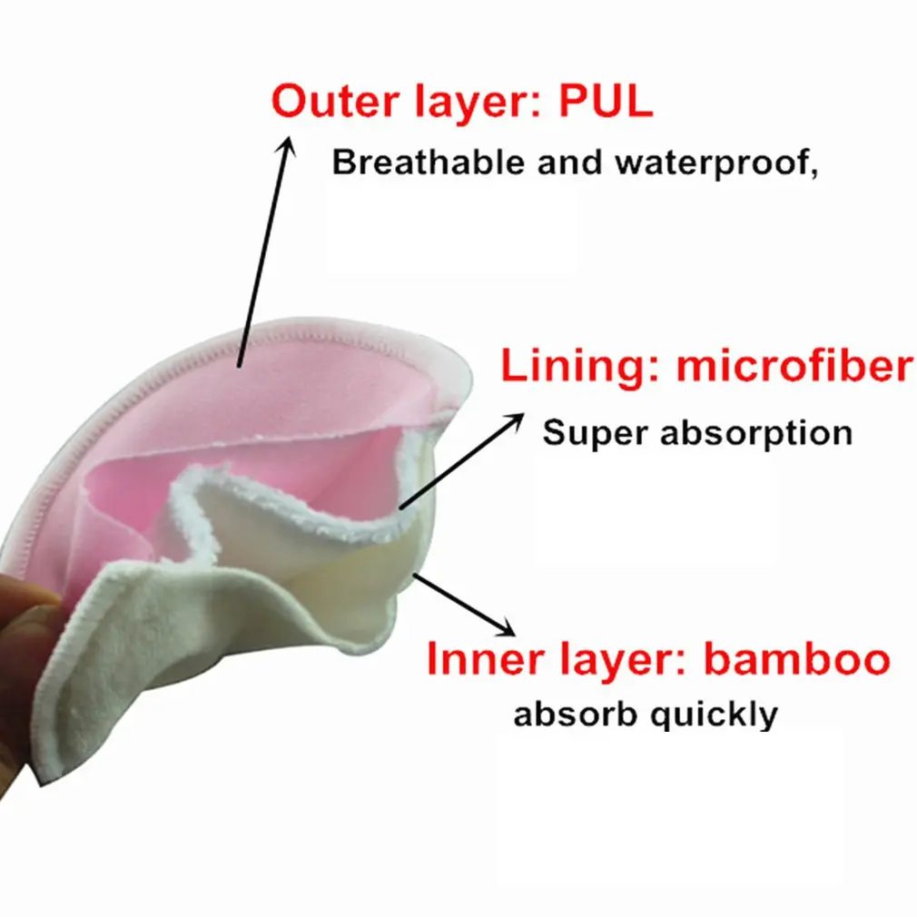 

2 Pcs Soft Washable And Reusable Anti-galactorrhea Breast Pad Three-layer Bamboo Cellulose Color Breast Pad Random Color