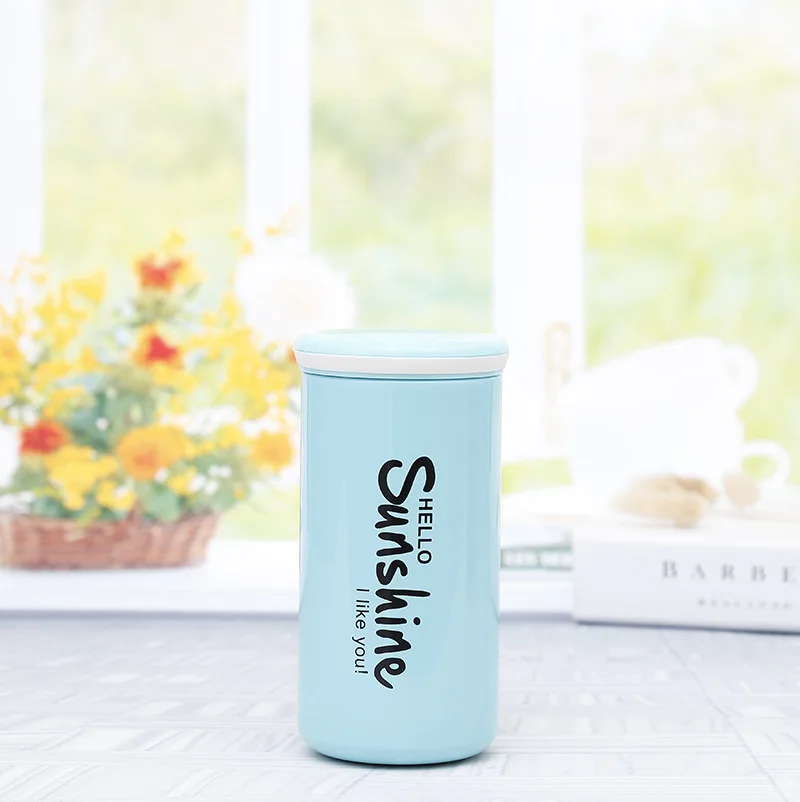 

350ml Mini Coffee Cup Logo Custom Personality Trend Stainless Steel Double Wall Insulated Thermos Cup Vacuum Flask Drink Bottle