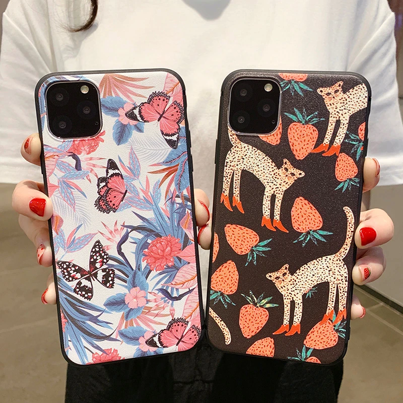 Милый мультяшный чехол для iPhone 11 Pro XS Max XR 11Pro X леопардовая Бабочка Мягкий