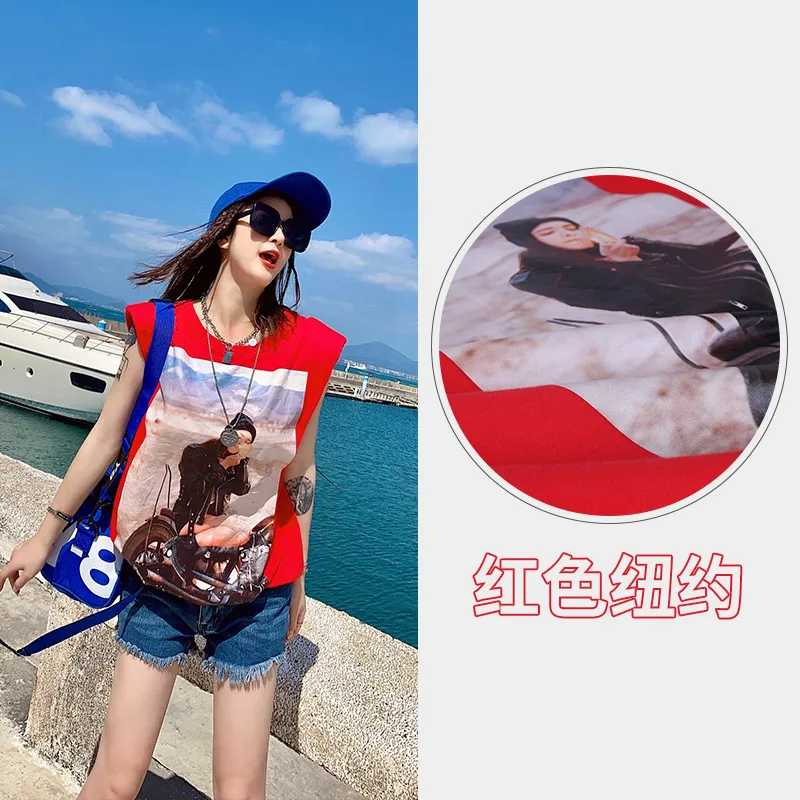 

Original Design Harajuku Streetwear Fashion Casual Loose Women T-shirts Tops Spring Summer Sleeveless Tide Tank Tops Women SL183