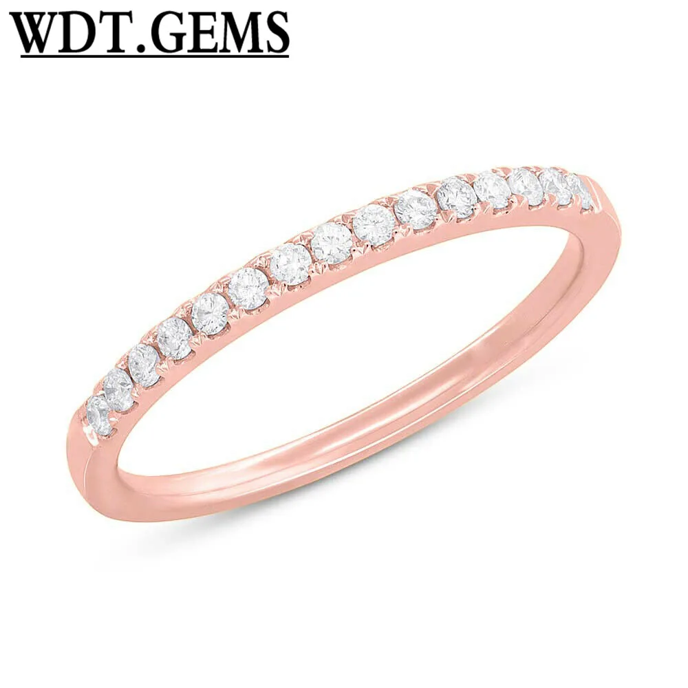 

Womens 0.18 CT 10K White Gold 2 MM Round Diamond Ring Wedding Band Stackable
