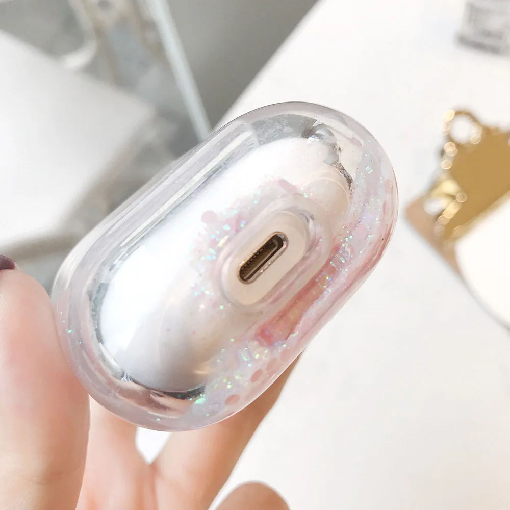 Чехол для наушников с жидкими зыбучими песками для Apple Airpods 2 1 Air Pods с блестящими блестками, чехол для наушников, защитный чехол для наушников AirPod