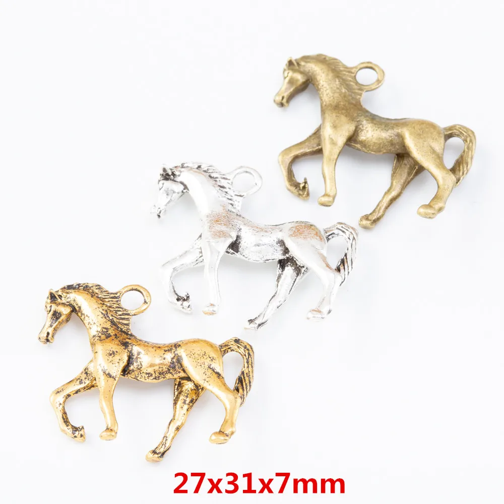 

30 pieces of retro horse pendant zinc alloy pendant DIY European style jewelry making 7802