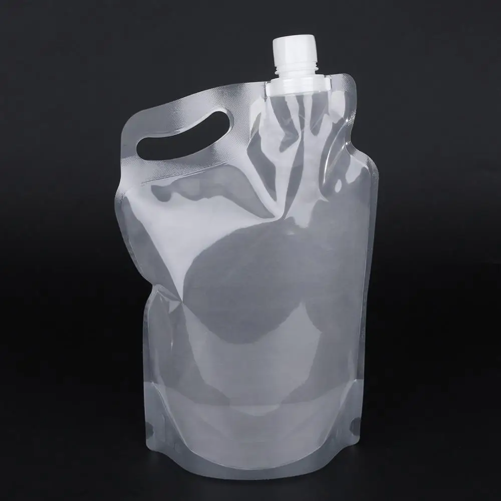 White 2L Пластиковые мешки для воды складная бутылка питьевой кемпинг сумка для езды на велосипеде, бега мешочек pe открытый Портативный Пеший туризм мешок воды складной - Цвет: White 2L