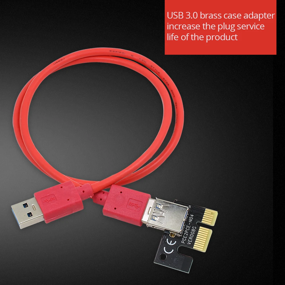 Райзер-карта TISHRIC VER009S Plus для майнинга переходник SATA 1X на 16X 6Pin USB 3 0 PCIE PCI-E PCI Express |