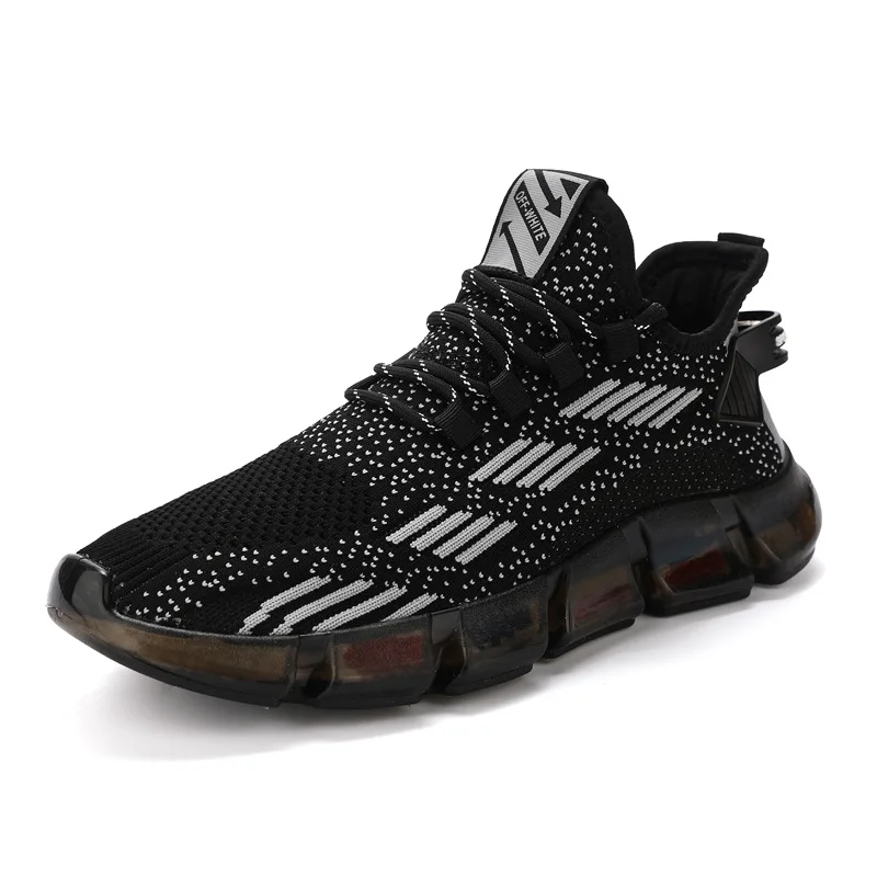 

2021 New Popcorn Men's Shoes Breathable Fly Woven Net Shoes Men's Casual Sports White Shoes Basketball Shoes Running Shoes