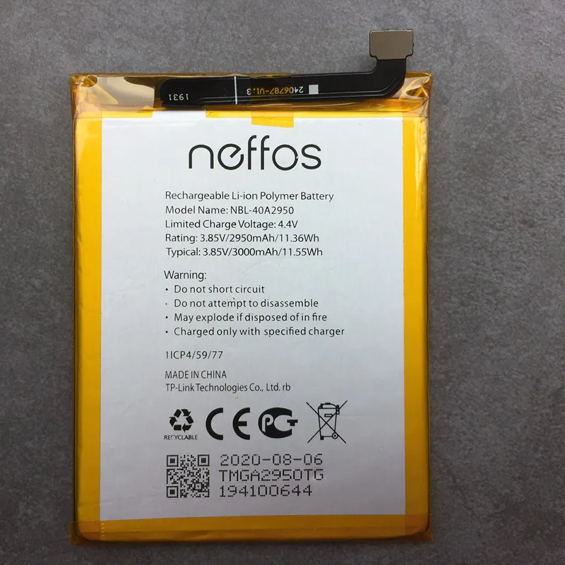 NBL-35B3000 NBL-43A4000 NBL-38A2250 NBL-40A2150 battery for TP-LINK Neffos X9 C9 Y7 C9s C9A C7S X20 Pro X1 Lite Max C5S C5 Plus |