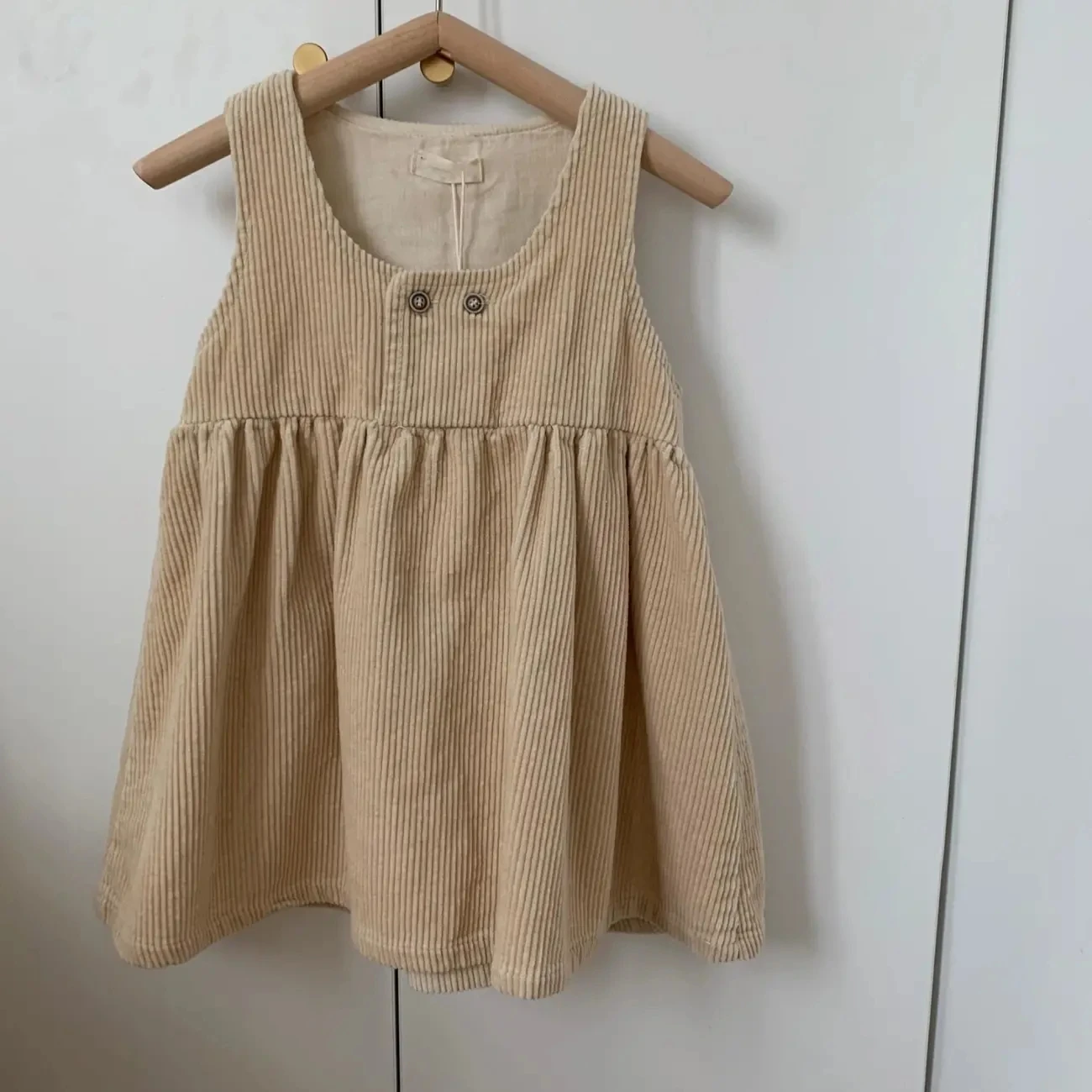 

Autumn girls sleeveless vest dress kids children corduroy dress doll skirt loose child cotton dress P5889