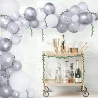 White Silver Balloons Garland Arch Kit Party Decorfor Boy Girl Women Men Birthday Wedding Anniversary Bridal Shower Baby Shower