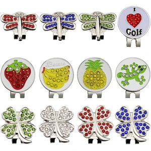 Блестящая Алмазная отметка для мяча для гольфа, плюс магнит, сплав, шляпа для гольфа, зажим для гольфа, много цветов, принадлежности для гольфа, гольф-маркер для любителей гольфа