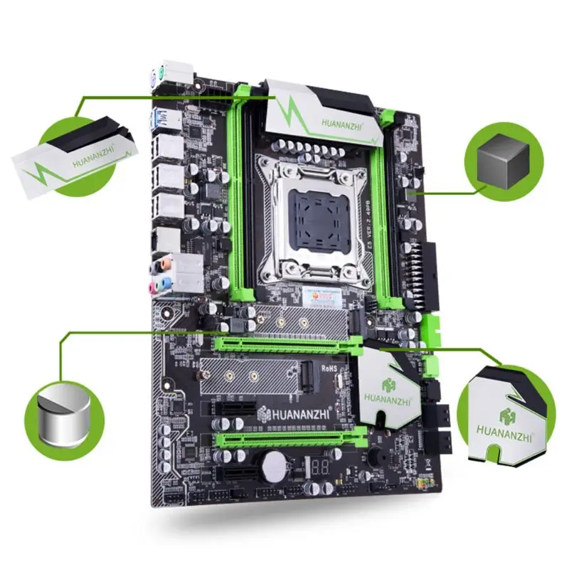 Huananzhi X79 материнская плата LGA2011 ATX USB3.0 SATA3 PCI-E NVME M.2 SSD Поддержка регистровая и ecc-память памяти и процессор Xeon E5