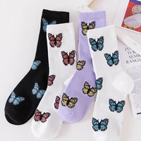 casual socks 3d butterflies print funny spring fall winter harajuku fashion women socks short calcetines chaussette femme