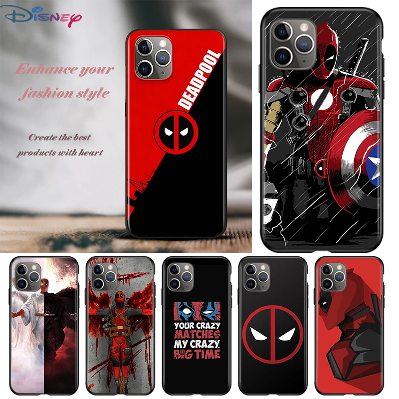 

Hero Deadpool For Apple iPhone 12 11 Pro Max mini XS Max XR X 8 7 6 6S Plus 5S SE 2020 Soft Black Phone Case