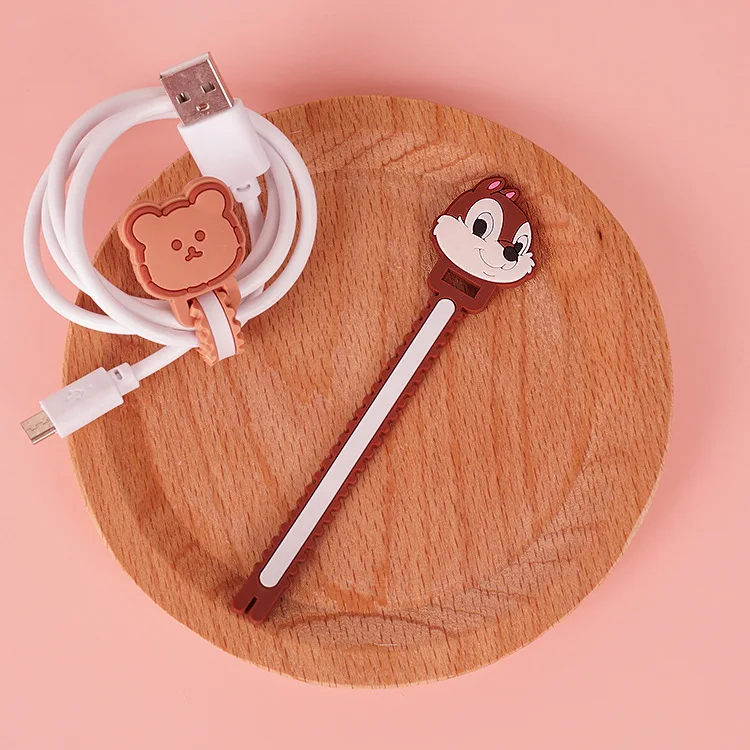 10 шт. милый мультфильм силиконовые намотки кабельдля передачи данных отожженной