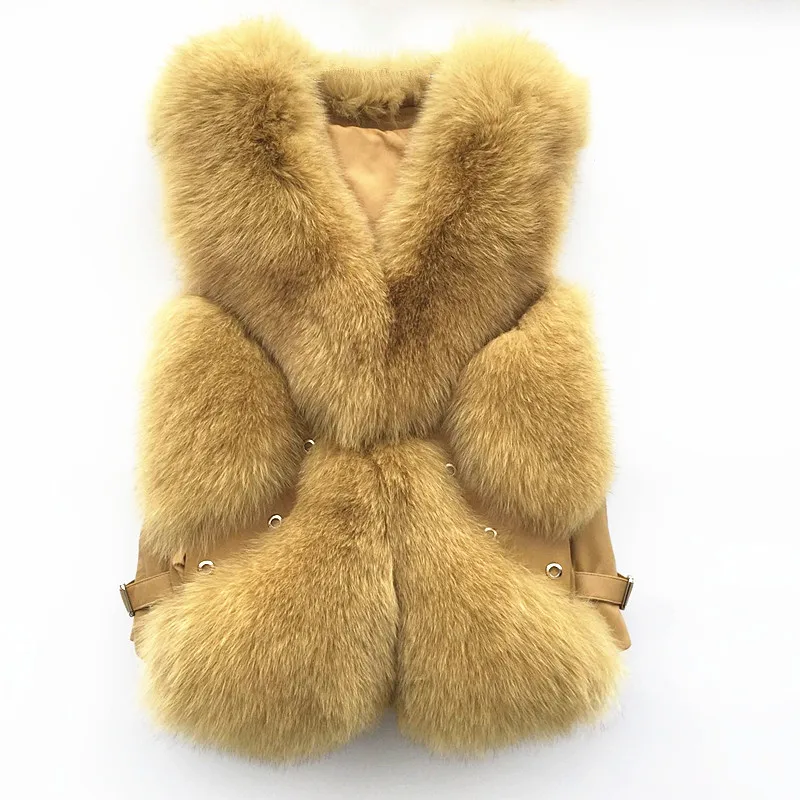 Enlarge Real Fox Fur Vest Women Natural Fur Short Vest Female Winter Jacket Full Pelt Real Fox Fur Coat Natural Fur Jacket