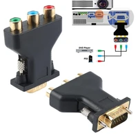 1pc 15 pin vga component video jack adapter converter connector vga to rga rgb male to female converter plug tv cinema computer