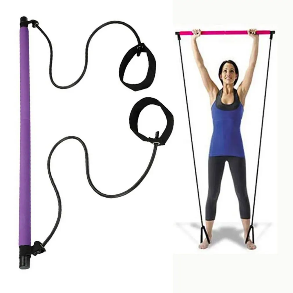 

New Fitness Yoga Pilates Bar Stick Crossfit Resistance Bands Trainer Yoga Pull Rods Pull Rope Portable home Gym Body Workout