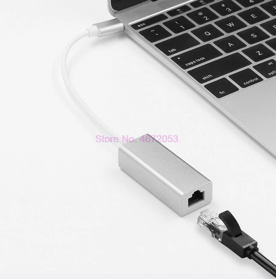 100 шт. Внешний проводной USB C Ethernet адаптер Сетевая карта Type к RJ45 Lan для MacBook Win 7/8/10