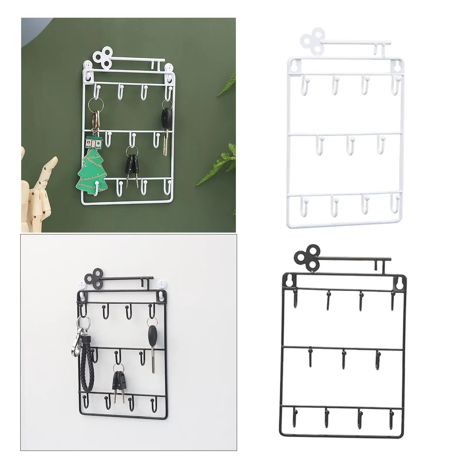 

Креативный держатель для ключей, многофункциональный крючок с 11 крючками, крючок для пальто, железная настенная вешалка для двери, прихожей...
