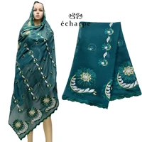 free shipping 2021 new african cotton hijab scarf for muslim women african dubai islam headscarf embroidery shawls ed511