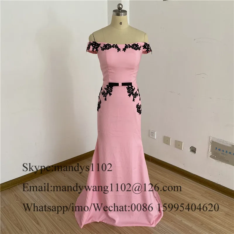 Long Pink Mermaid Bridesmaid Dresses with Black Applique Lace for Women, Elegant African Maid of Honor Dress, Affordable New Vestido Madrinha image 2