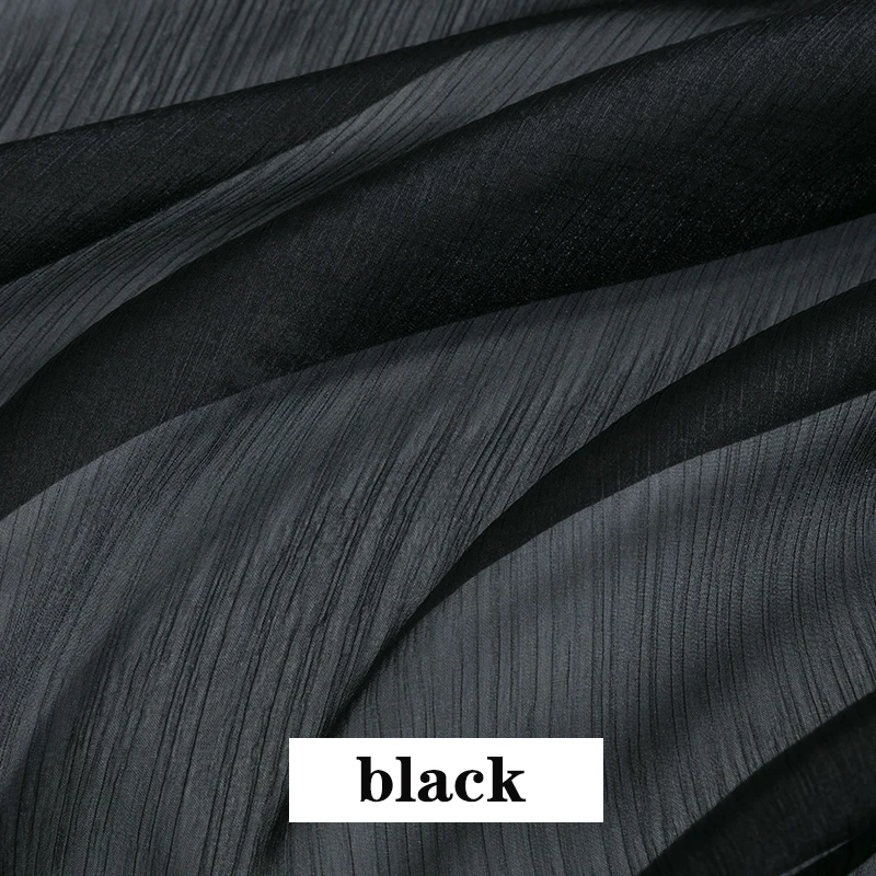 black Ширина 150 см однотонный Блестящий органза ткань тюль, марля, сетка для Свадебная вечеринка сценическое платье DIY Павлиньего хвоста, ручная работа, украшение из ткани - Цвет: black