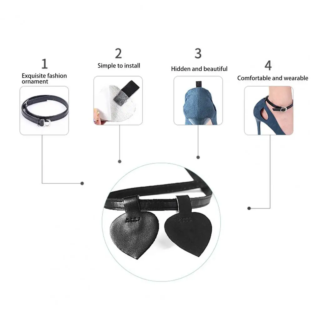 

50% Hot Sale 1Set Heel Strap Anti-heel Drop Harmless Polyurethane Sandles Shoe Belt for Women