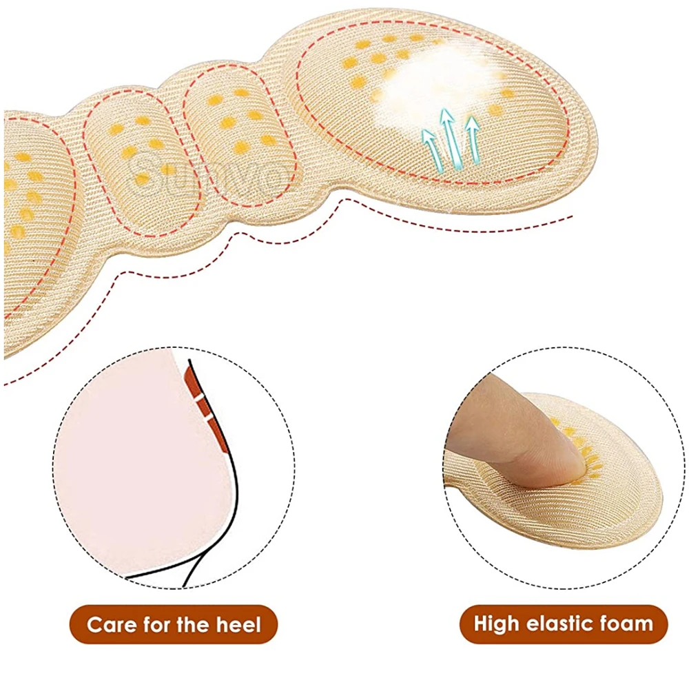 4 Pairs Women Insoles for Shoes High Heels Adjust Size Adhesive Heel Liner Grips Protector Sticker Pain Relief Foot Care Inserts