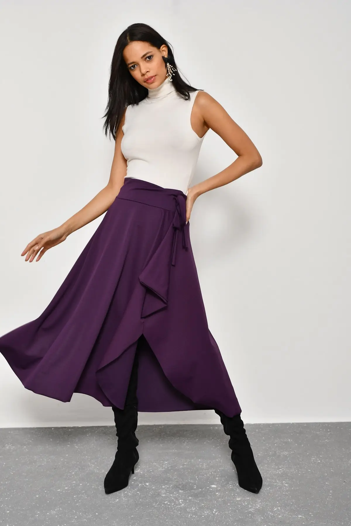 Крутая и сексуальная женская черная Асимметричная юбка LV52|Женские юбки| |