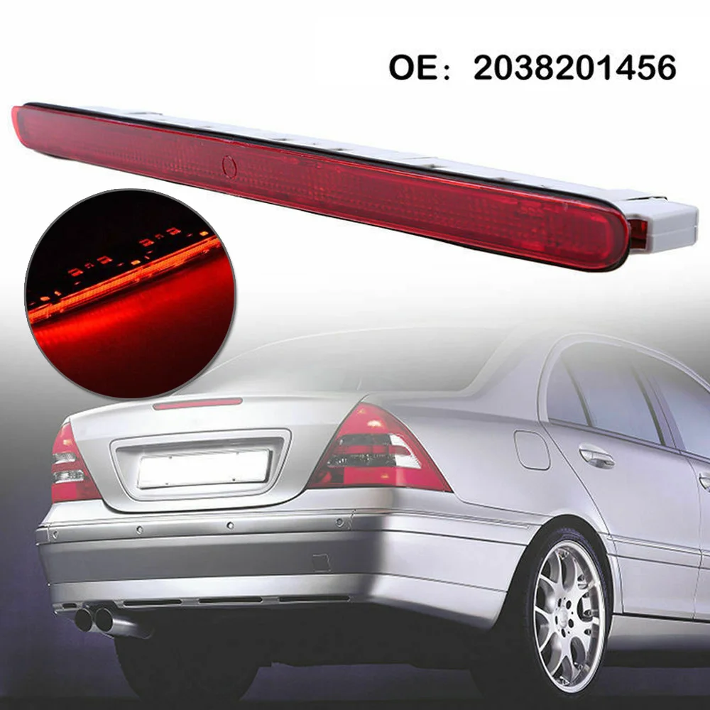 

Third Stop Brake Light Clear For Mercedes Benz 2001-07 W203 C230 C240 C280 C320 With LED Third Brake Light