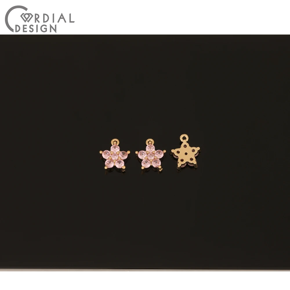 

Cordial Design 50Pcs 10*11MM CZ Charms/Hand Made/Earrings Accessories/Jewelry Findings & Components/Bracelet Making/DIY Pendant