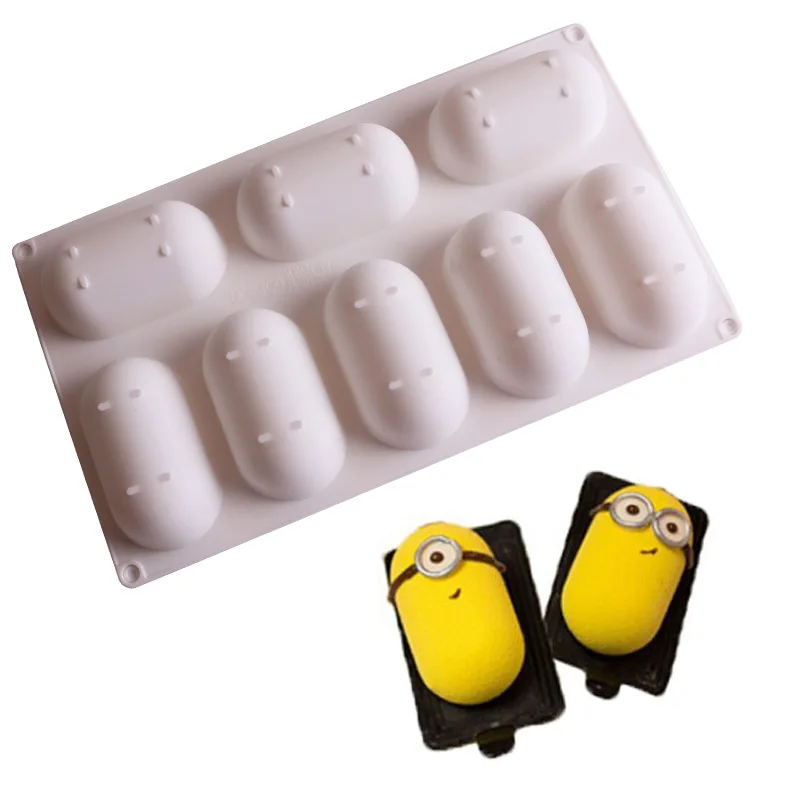 Мультфильм маленькие желтые люди Овальный мусс торт плесень 8 мороженое