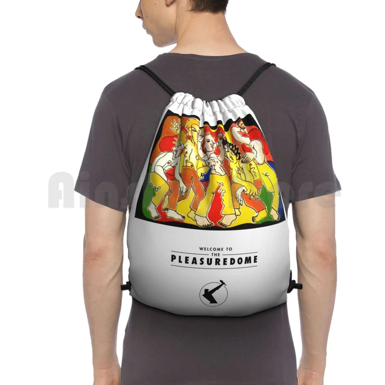Pleasuredome Backpack Drawstring Bag Riding Climbing Gym Bag  Frankie Goes Hollywood Fgth Music Album Record Vinyl Band Artist
