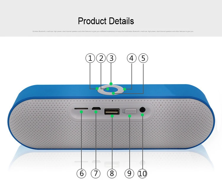 Компактный Bluetooth динамик NBY 18 беспроводная колонка TF/AUX/USB объемный 3D стерео