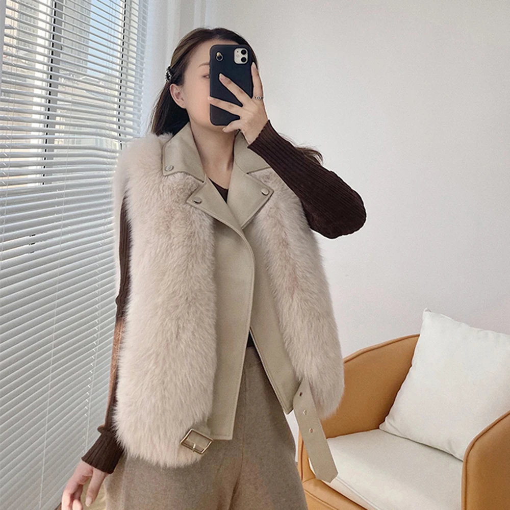 Новое поступление настоящий женский зимний жилет модный толстые теплые пушистые