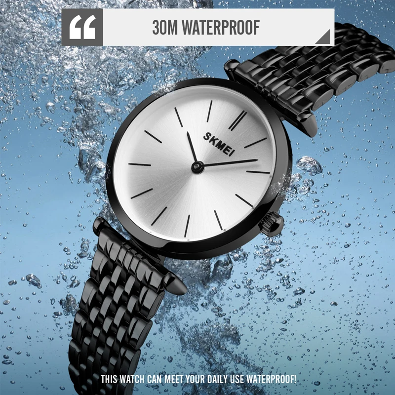 

Women's Watch Fashion Quartz Wristwatch Stainless Steel Ladies Dress Bracelet 30M Waterproof Women Watches Brand SKMEI Clock