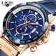 2021 LIGE Casual Sport Watch for Men Top Brand Luxury Military Leather Wrist Watches Mens Clocks Fashion Chronograph Wristwatch Other Image