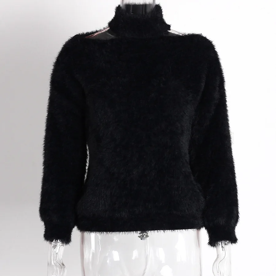 

2021 winter new high-neck long-sleeved hippocampus casual sweater White
