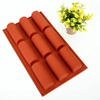 9 cavity brick red kitchen supplies diy baking tools reusable silicone 1pcs cake mold multi purpose 3d stick shape