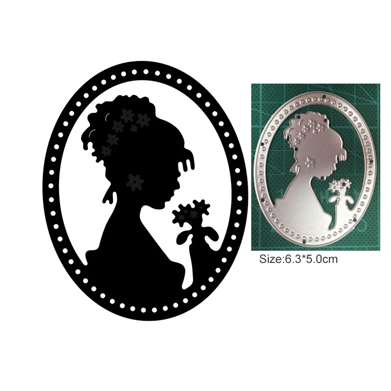 

Элегантная женская круглая рамка металлическая плашка Трафаретный Скрапбукинг Фотоальбом карточка тиснение ремесло DIY высечка
