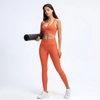 tracksuits womens yoga set sports suit high waist leggings padded sports bra sportswear 5 colors workout clothes for women