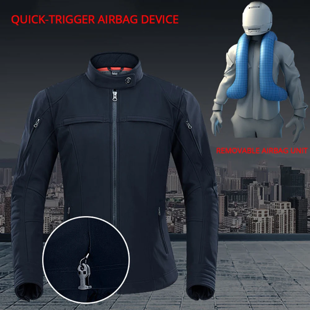 DUHAN мотоциклетная куртка подушка безопасности для мужчин кожаная из натуральной